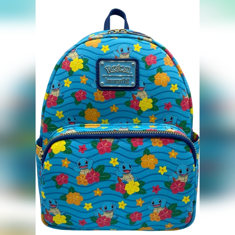 LOUNGEFLY x Pokemon Squirtle Flower All Over Print Mini Backpack